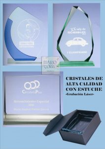 Cristal serigrafiado - Placas y premios de cristal - Mario Torres - Valencia
